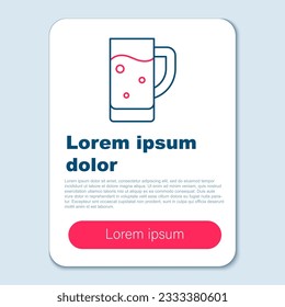 Line Glass of beer icon isolated on grey background. Colorful outline concept. Vector