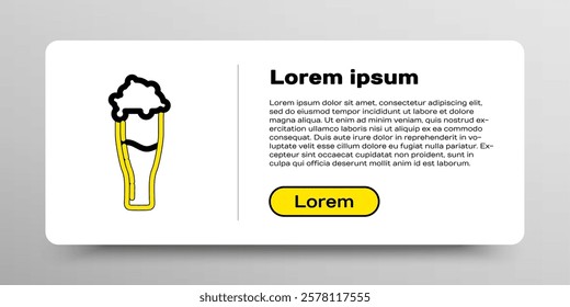 Line Glass of beer icon isolated on white background. Colorful outline concept. Vector