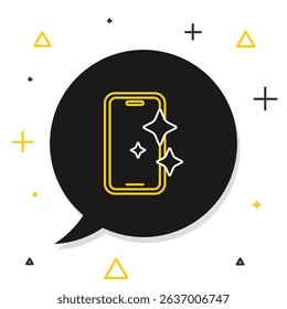 Line Glass screen protector for smartphone icon isolated on white background. Protective film for glass. Transparent soft glass for mobile phone. Colorful outline concept. Vector