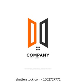 line Glass Technology - Logo template real estate, apartment, condo, house, rental, business. brand, branding, logotype, company, corporate, identity. Clean, modern and elegant style design - Vector