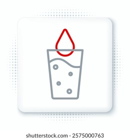 Line Glass with water icon isolated on white background. Soda glass. Colorful outline concept. Vector