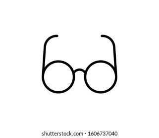 Line Glasses icon isolated on white background. Outline symbol for website design, mobile application, ui. Glasses pictogram. Vector illustration, editorial stroke. Eps10