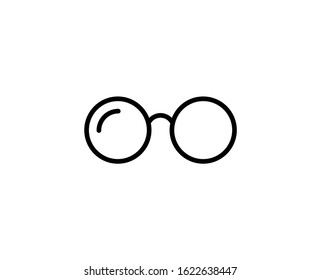 Line Glasses icon isolated on white background. Outline symbol for website design, mobile application, ui. Glasses pictogram. Vector illustration, editorial stroke. Eps10
