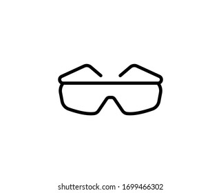 Line Glasses icon isolated on white background. Outline symbol for website design, mobile application, ui. Glasses pictogram. Vector illustration, editorial stroke. Eps10