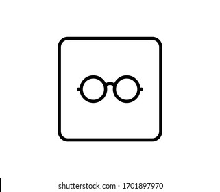Line Glasses icon isolated on white background. Outline symbol for website design, mobile application, ui. Glasses pictogram. Vector illustration, editorial stroke. Eps10