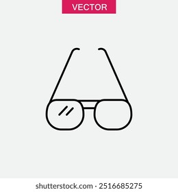 Icono de gafas de línea, ilustración de estilo de moda plana simple para Web y App.. eps