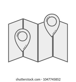 line global map with location symbols to travel
