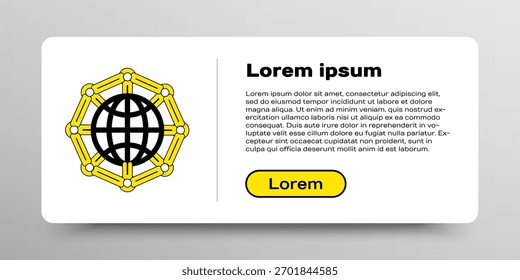 Línea Tecnología global o icono de red social aislado sobre fondo blanco. Concepto de contorno colorido. Vector