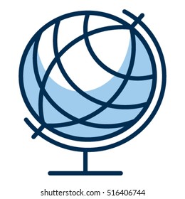 Line Globe Icon. Earth Map. Geography
