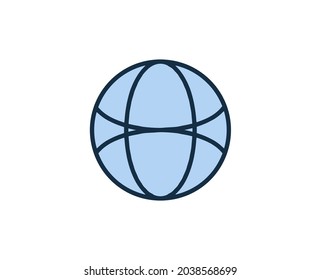 Line globe icon isolated on white background. Outline symbol for website design, mobile application, ui. Electronics pictogram. Vector illustration, editorial stroсk. 