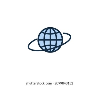 Line globe icon isolated on white background.