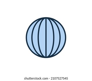 Line globe icon isolated on white background. Outline symbol for website design, mobile application, ui. Electronics pictogram. Vector illustration, editorial stroсk. 