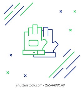 Icono de guantes de línea aislado sobre fondo blanco. Deporte extremo. Equipamiento deportivo. Concepto de contorno colorido. Vector
