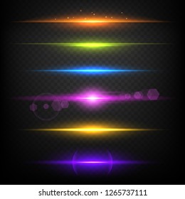 Line glow borders. Neon light illuminated linear burst vector template