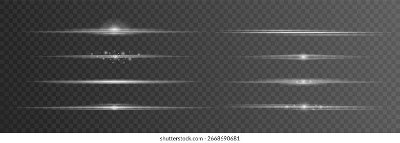 Line of glowing blue light moves fast with neon flare and laser streak on dark abstract background vector stripe energy motion