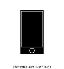 Line glyph icon phone. Stylized outline smartphone isolated on white background. Sign of mobile, online communication, social networks, blogging. Blank screen basis design. Vector stock illustration