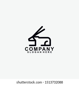 Line Goat Logo Design Vector Template.