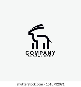 Line Goat Logo Design Vector Template.