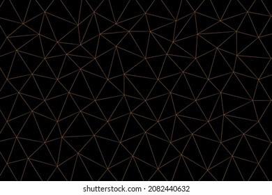 Line gold low poly black background 