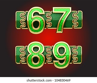 line up golden figures made in vector