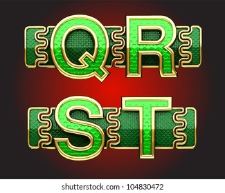 line up golden figures made in vector