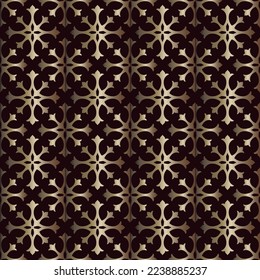 Line golden seamless pattern. Vintage hand drawn art. Sketch vector stock illustration. EPS 10