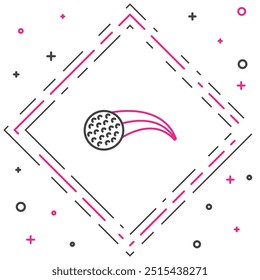 Line Golf ball icon isolated on white background. Colorful outline concept. Vector