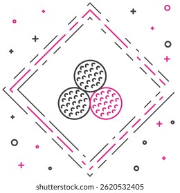 Line Golf ball icon isolated on white background. Colorful outline concept. Vector