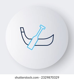 Line Gondola boat italy venice icon isolated on white background. Tourism rowing transport romantic. Colorful outline concept. Vector