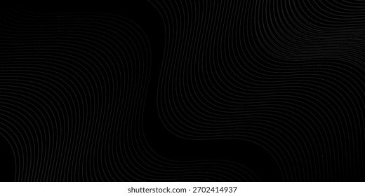 Línea buena Diseño de fondo abstracto negro. Línea ondulada moderna. Ilustraciones de arte simples