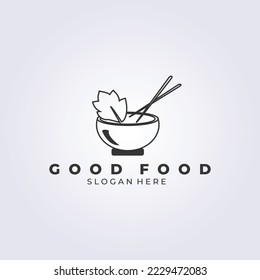 line good food logo vector illustration design