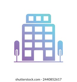 Line gradient Bulding vector icon