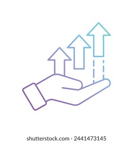 Line gradient Business Growth vector icon