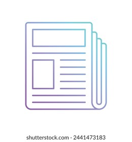 Line gradient Business News vector icon