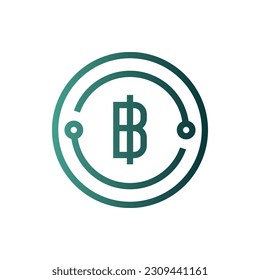 Ilustración del logotipo del icono de degradado de línea Ilustración Vektor Aislado,Icono de la moneda - Set.Adecuado para diseño web, logotipo,aplicación