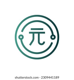 Line Gradient Icon Logo-Symbol Vektor Isolate, Währung Symbol - Set.Geeignet für Web-Design,Logo,App