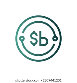 Line Gradient Icon Logo-Symbol Vektor Isolate, Währung Symbol - Set.Geeignet für Web-Design,Logo,App