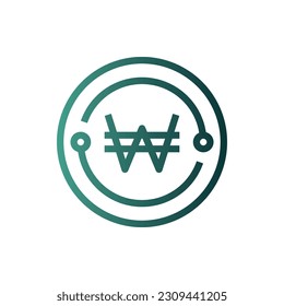 Line Gradient Icon Logo-Symbol Vektor Isolate, Währung Symbol - Set.Geeignet für Web-Design,Logo,App