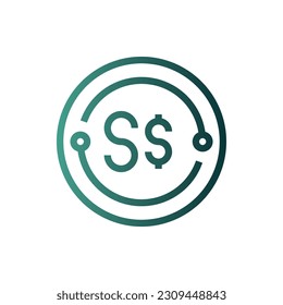Line Gradient Icon Logo-Symbol Vektor Isolate, Währung Symbol - Set.Geeignet für Web-Design,Logo,App