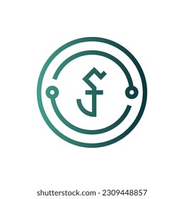 Line Gradient Icon Logo-Symbol Vektor Isolate, Währung Symbol - Set.Geeignet für Web-Design,Logo,App
