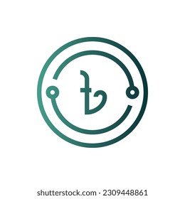 Line Gradient Icon Logo-Symbol Vektor Isolate, Währung Symbol - Set.Geeignet für Web-Design,Logo,App