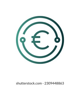 Ilustración del logotipo del icono de degradado de línea Ilustración Vektor Aislado,Icono de la moneda - Set.Adecuado para diseño web, logotipo,aplicación