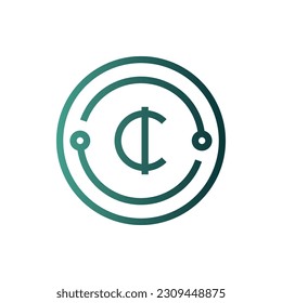 Ilustración del logotipo del icono de degradado de línea Ilustración Vektor Aislado,Icono de la moneda - Set.Adecuado para diseño web, logotipo,aplicación