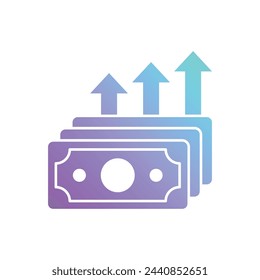 Line gradient Money Flow vector icon