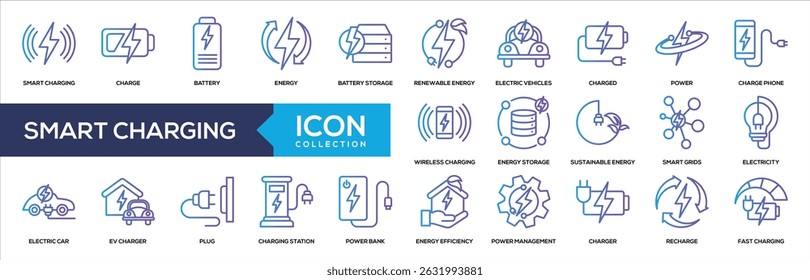 Linienverlauf - Smart Charging Icon Collection