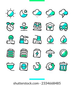 Line Gradient Vector Icon Set 
