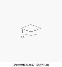 line graduation cap icon
