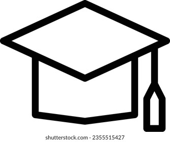 Line graduation cap icon vector for education apps and websites . Student cap icon