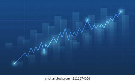 line graph with bar chart shows stock market price or financial investment profit. business management background concept