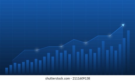 line graph with bar chart shows stock market price or financial investment profit. business management background concept